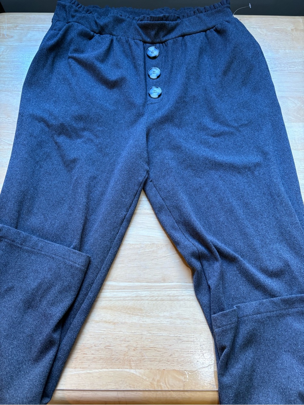 Women’s  Dark Charcoal Button-Front Casual Pants
